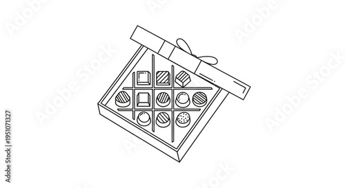 Assortment of Chocolates in a Box, Tic Tac Toe Grid, Sweet Treat