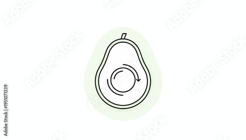 Avocado Icon with Circular Arrows, Healthy Food, Organic, Diet, Nutrition, Eco Concept