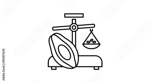 Avocado on scale, healthy food, diet, nutrition, weighing, organic, fresh, natural, food concept