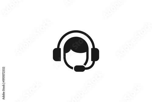 Call center operator silhouette for helpdesk customer service