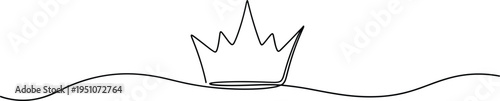Crown Line Art Vector. Crown line art vector with minimal outline royal symbol elegant decorative illustration