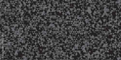 Vector black and gray overlapping polygon square texture seamless geometric mosaic pattern. Minimal paper geometric white and gray low polygon triangle. vector paper origami wallpaper background.