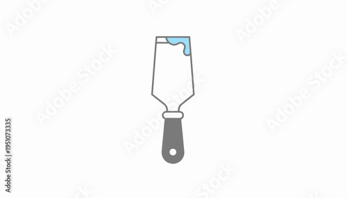 Spatula with Blue Liquid Droplets on Blade - Iconographic Representation