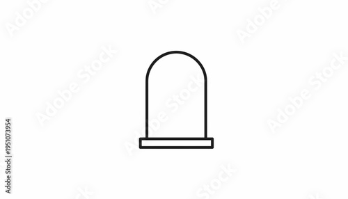 Simple line icon of a tombstone, grave marker, memorial, cemetery symbol