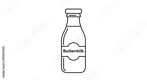 Simple Line Art Icon of Buttermilk Bottle