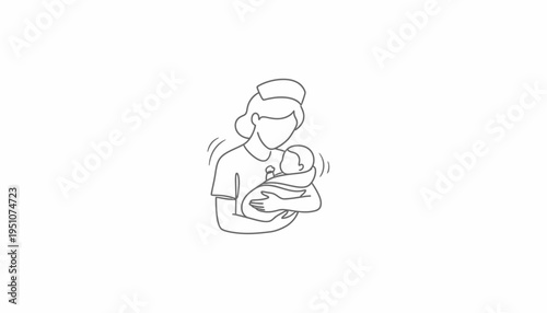 Nurse Holding Newborn Baby in Arms, Gentle Care, Medical Professional, Maternity Ward