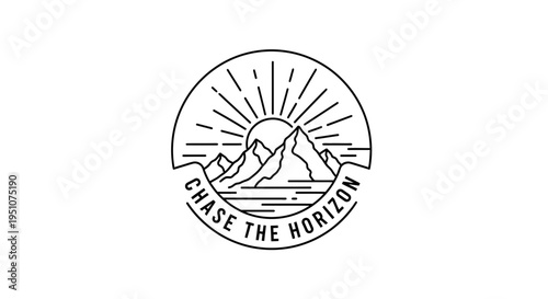 Mountain Sunrise Logo: Chase the Horizon Adventure Emblem