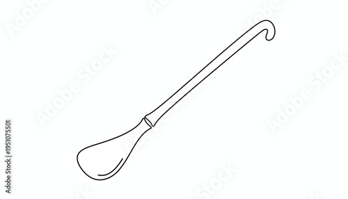 Minimalist Line Art of a Shoehorn, Elegant Simple Design