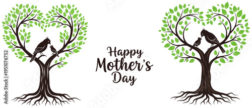 Happy mother's day tree illustration