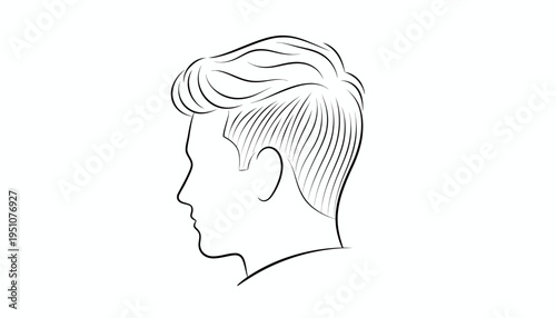 Man's Hairstyle, Side View Sketch, Modern Haircut, Undercut, Textured Top