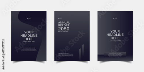 Professional Dark Business Report Cover Template Clean Corporate Brochure Layout