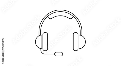 Headphones with Microphone Icon, Customer Support, Call Center, Online Communication