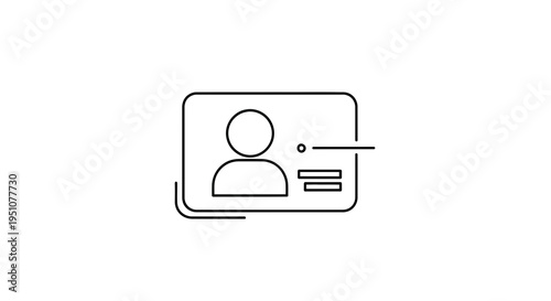 ID Card Icon: Identification, Personal Data, Access and Security Concept