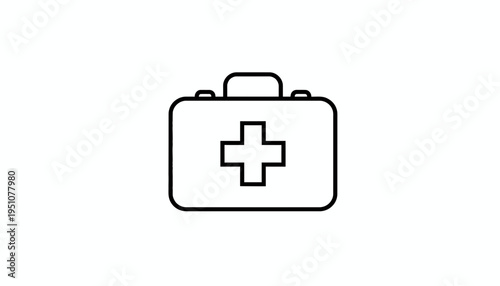 First Aid Kit Icon, Medical Emergency Symbol, Health Care Sign