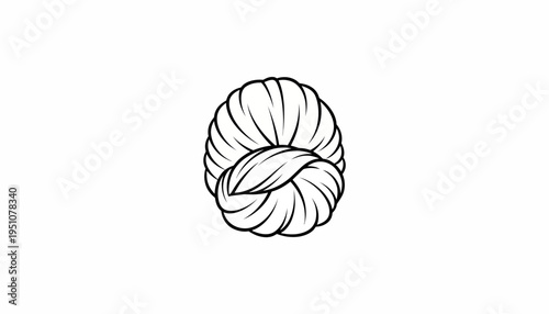 Elegant Hair Bun, Simple Line Art Illustration, Minimalist Hairstyle Design
