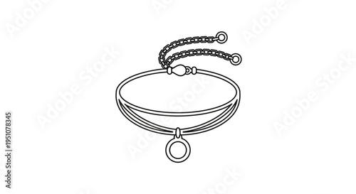 Elegant Gold Bracelet with Circle Pendant and Chain Clasp, Minimalist Jewelry Design