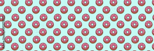 Cuadro en lienzo donut pattern, light blue background