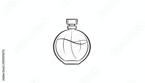 Elegant Perfume Bottle Outline Icon, Minimalist Design, Beauty and Fragrance Concept