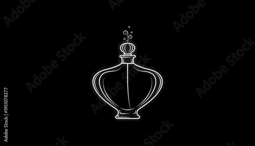 Elegant Perfume Bottle Outline Icon - Minimalist Luxury Fragrance Symbol