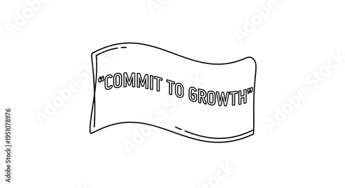 Commit to Growth banner, motivational quote, business development, personal progress, success concept