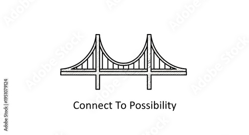 Bridge Silhouette Connecting to Possibility, Symbolizing Opportunity, Innovation, and Progress