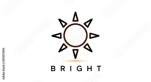 Bright Sun Icon with Rays and Text