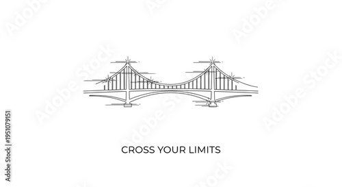 Bridge Silhouette with Inspirational Text "Cross Your Limits"