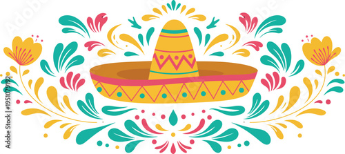 Flat design elements collection for cinco de mayo celebration