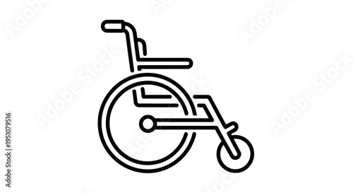 Wheelchair Icon Line Art: Symbol of Accessibility, Mobility Aid, and Disability Support