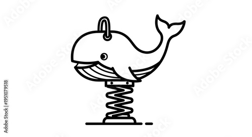 Whimsical Whale Spring Rider Toy on Playground