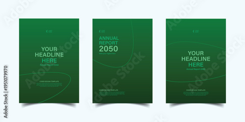 Modern Green Corporate Annual Report Cover Template Design