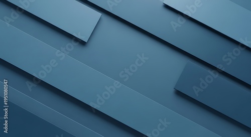 Abstract Blue Geometric Background With Diagonal Stripes And Subtle Shadows Clean Modern Design