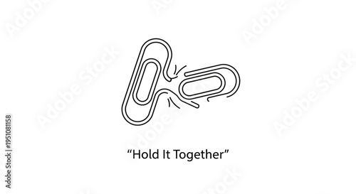 Two paper clips holding together, symbolizing teamwork and support