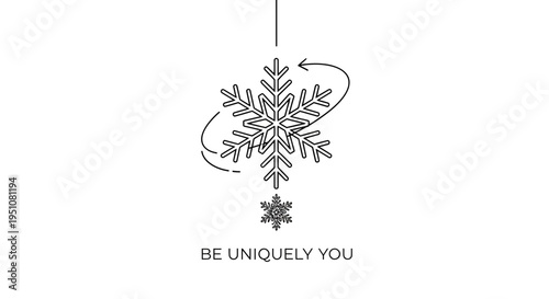 Unique snowflake concept, individuality, standing out, be yourself, inspiration, uniqueness