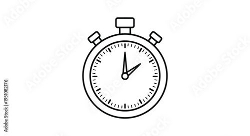 Stopwatch Icon Vector Illustration - Time Measurement and Speed Concept