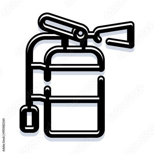 Fire extinguisher icon illustrating essential safety equipment for emergency protection, preventing potential danger, and ensuring security in critical situations