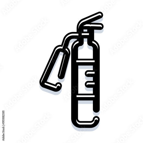 Fire extinguisher icon visualizing important emergency equipment for safety, protection, and firefighting, representing immediate readiness in hazardous situations