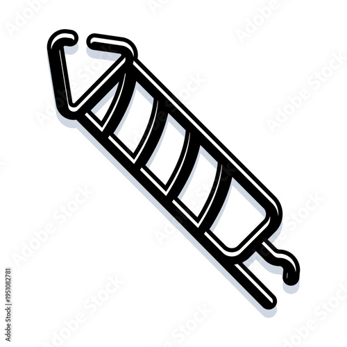 Firework rocket line art silhouette ready to ignite celebrations, parties and festivals bold black and white clip art perfect for event graphics, holidays and festive designs