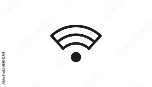 Simple Wifi Icon, Wireless Network Signal Symbol, Technology Concept