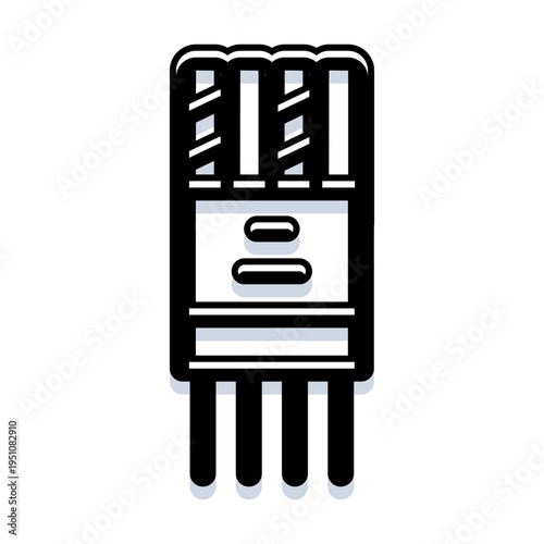 Computer server rack with multiple disk drives and connections representing data storage, hosting services, and digital technology solutions for networks and databases