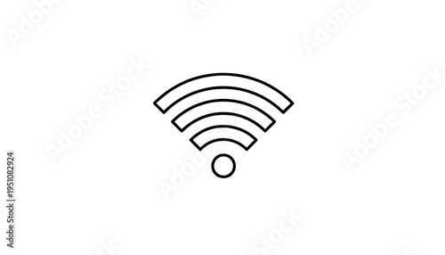 Simple Wifi Icon, Wireless Network Signal Symbol, Technology Concept