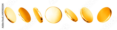 3d yellow glass coin icon. Golden money with liquid glass texture. Abstract chrome crystal shape, mirror badge, disk, plate. Circle object glossy effect. Vector realistic illustration