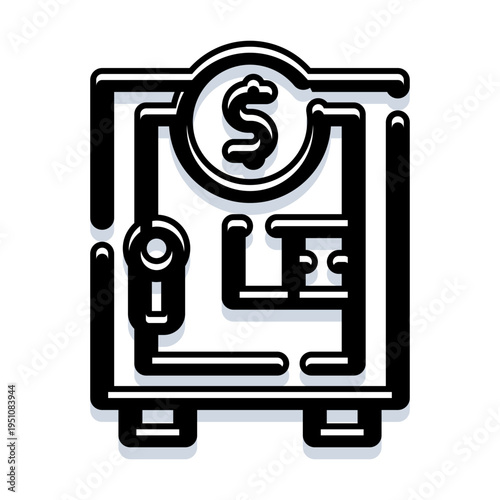 Secure metal container with a dollar symbol on the front, representing financial security, savings, investment protection, and the safekeeping of valuables and assets