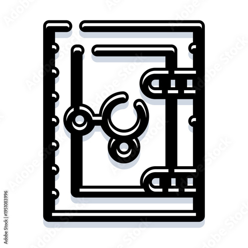 Antique book featuring a decorative latch and strap, symbolizing ancient knowledge, secrets, magic, mystery, wisdom, and protection, ideal for conceptual designs and fantasy themes