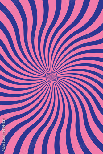 Swirling Pink and Blue Op Art Pattern with Radiating Curved Lines swirl spiral illusion.Resizable and Editable. EPS, 10.