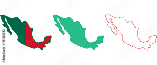 Mexico map with colored regions