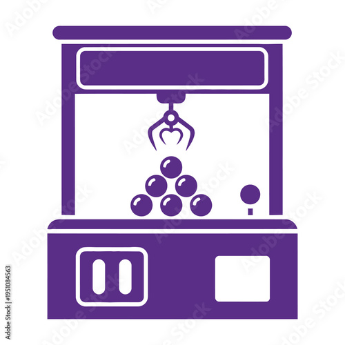Purple claw machine with balls