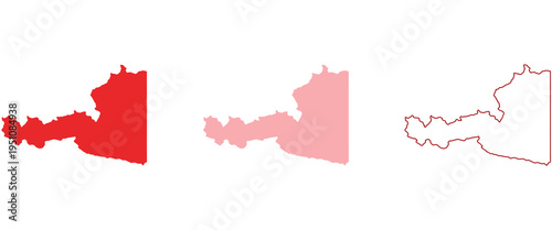 Colorful map of austria in red, pink, and brown