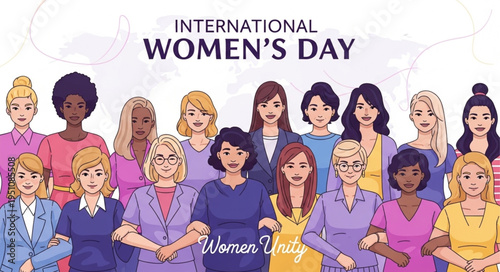 Diverse group of women celebrating International Womens Day together.
