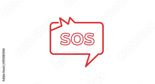 SOS message in a speech bubble icon.
